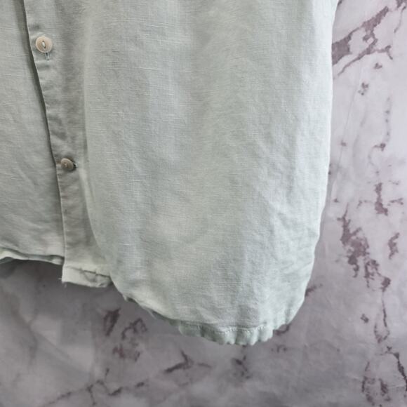 Chubbies Shirt Mens Small Blue Linen Short Sleeve Dad Fit Button Loop Collar - Picture 4 of 14